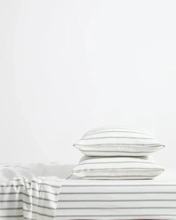 Ensemble de feuille de couverture Taylor Stripe - King Bed - Vert