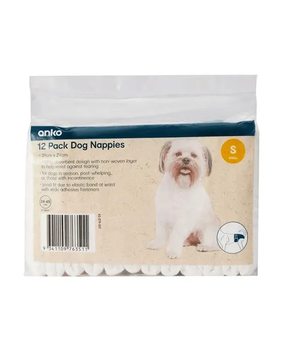 12 Nappies de chien en boîte - Petit