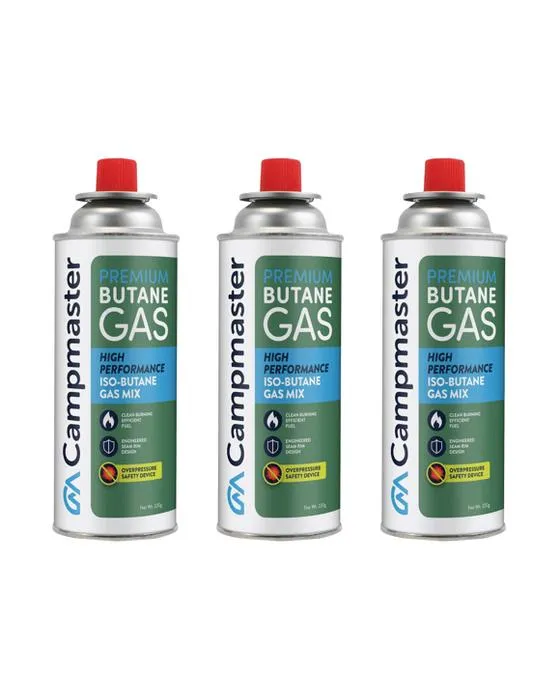 3 boîtes de gaz Campmaster Premium Butane