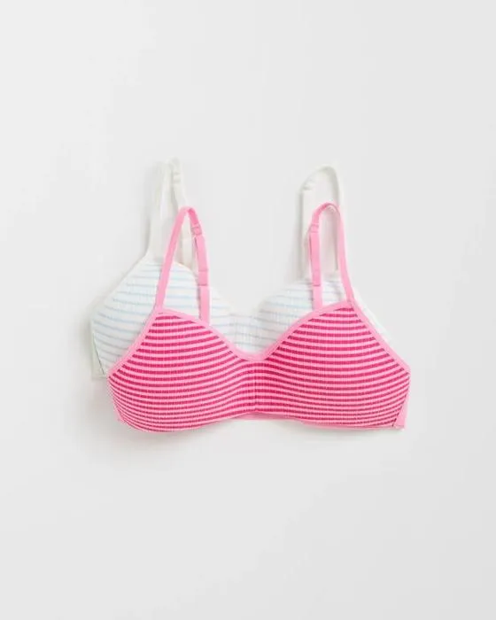 Maxx Australien Coton Blend 2 Pack Filles plus âgées Moulded Crop Tops