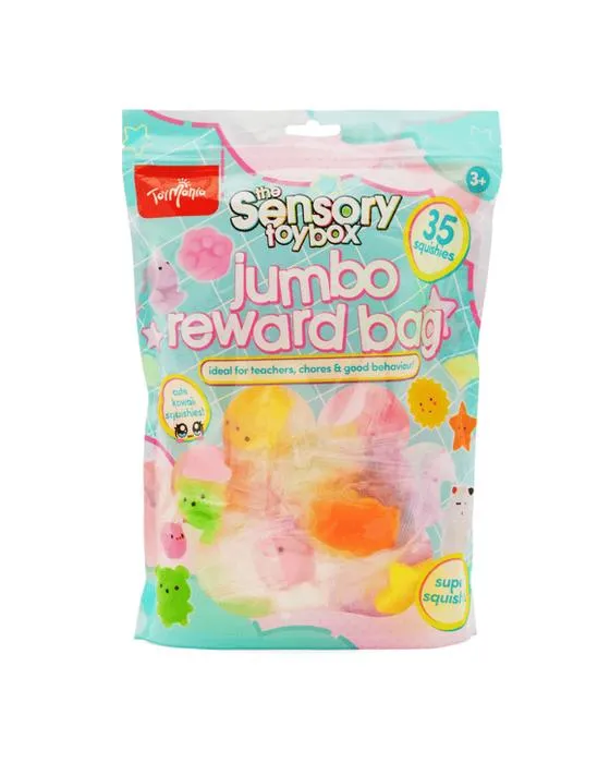 36 pièces Toy Mania The Sensory Toy Box Jumbo Sac de récompense - Caractères Mochi Kawaii