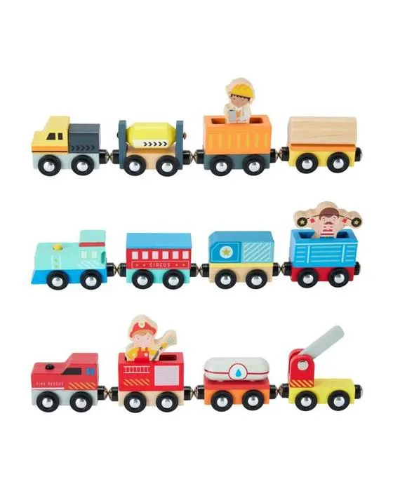Ensemble de train et de transport en bois - Assortiment