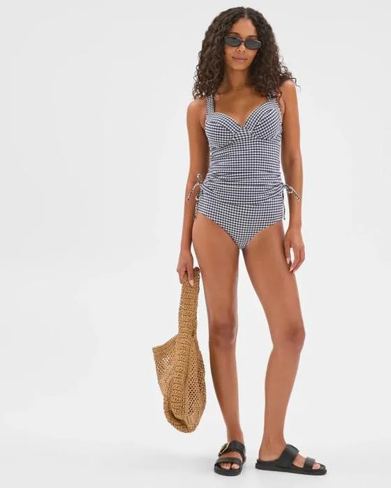 Cible femme façonner votre corps Seersucker High Waist Bikini slips
