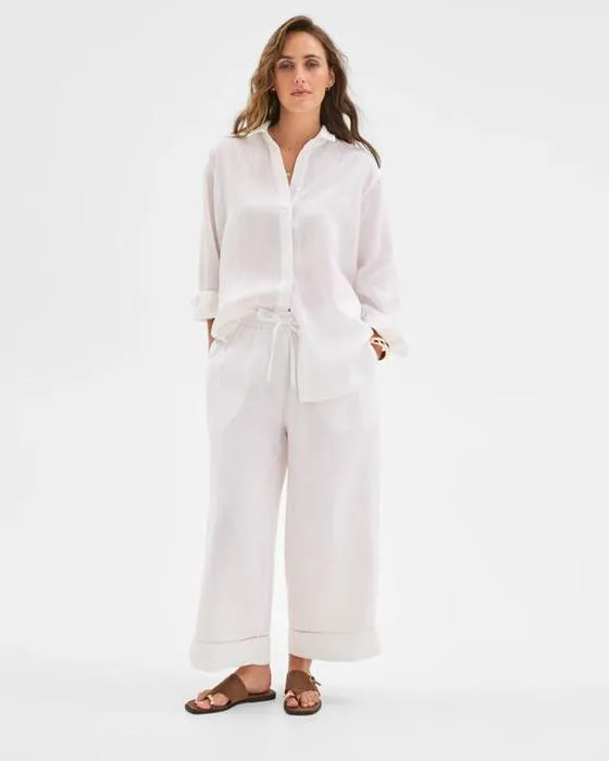 Target Woman Resort Pantalons de culture en lin européen