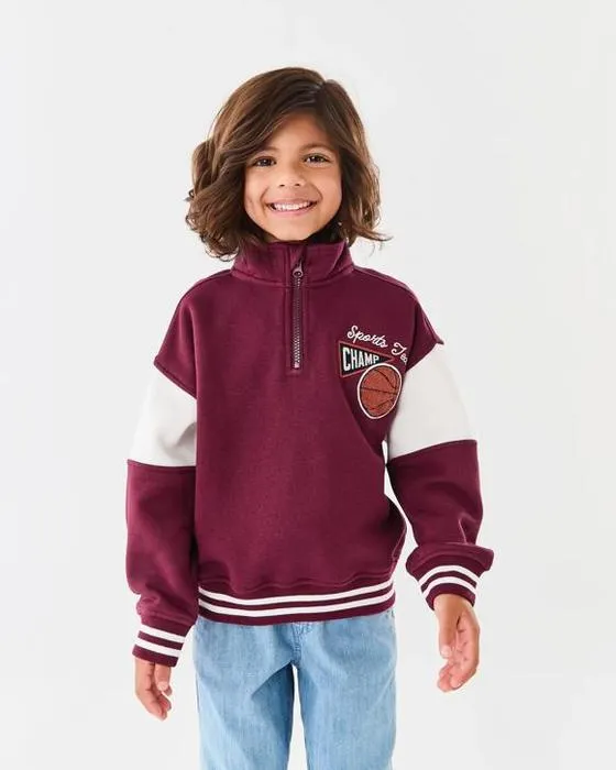 Sweatshirt surdimensionné trimestre Zip