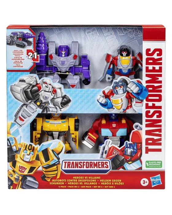 4 Pack Transformers Heroes vs Villains Action jeu de figure