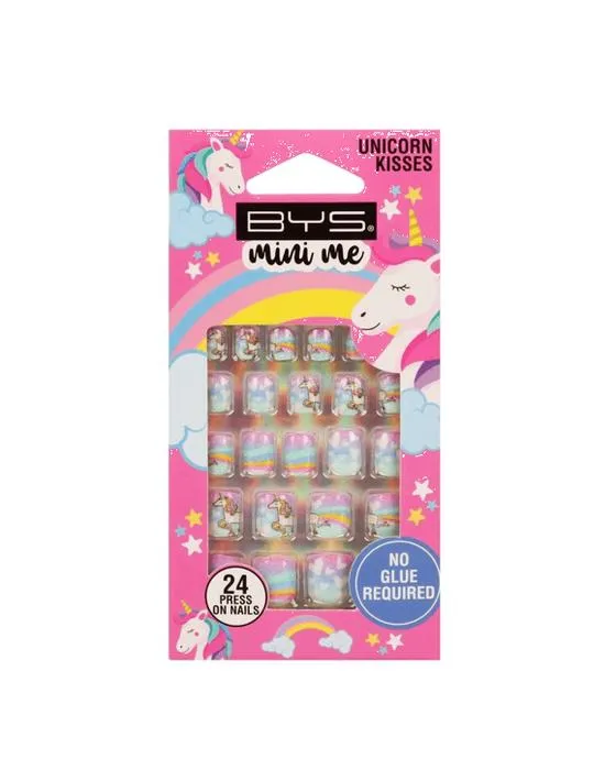 BYS Mini Me 24 Pack Presse sur les ongles - Licorne Kiss, forme carrée