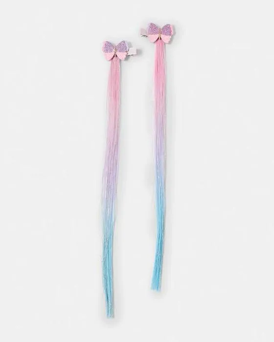 2 Pack Butterfly Hair Extension Clips
