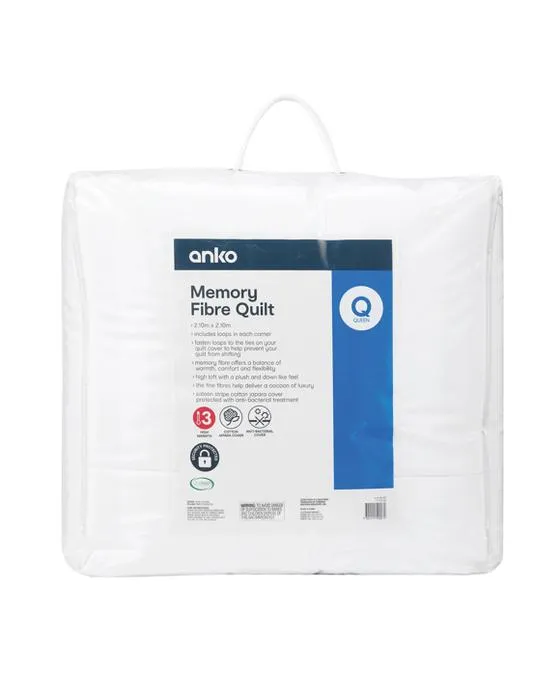 Lit Queen, blanc, matelas à fibres de mémoire