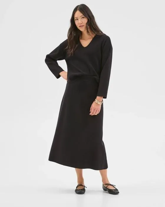 Aperçu Jupe mi-diou polie en mélange de coton australien