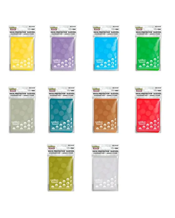 Manches de protection de pont ultra pro pokemon de 65 pièces - assorties