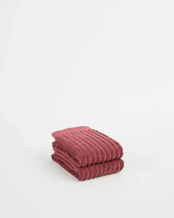 Cible Dylan Australien Cotton Rib 2 Paquet serviette à main - Rouge