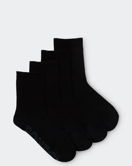 Bonds 4 Pack Logo Chaussettes de l'équipage léger 1/2