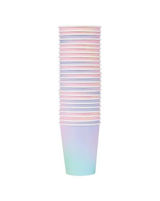 24 Pack Pastel Ombre en papier tasses