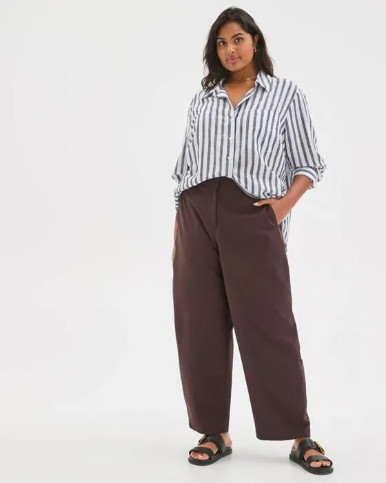 Courbe cible plus taille avant couture barreau pantalons de jambe