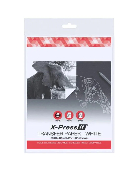 X-Press It A4 Livre de transfert blanc 20 Pack