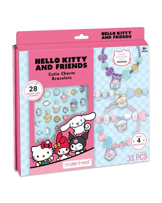 33 pièce faire en vrai Hello Kitty et amis Bracelets de charme Cutie