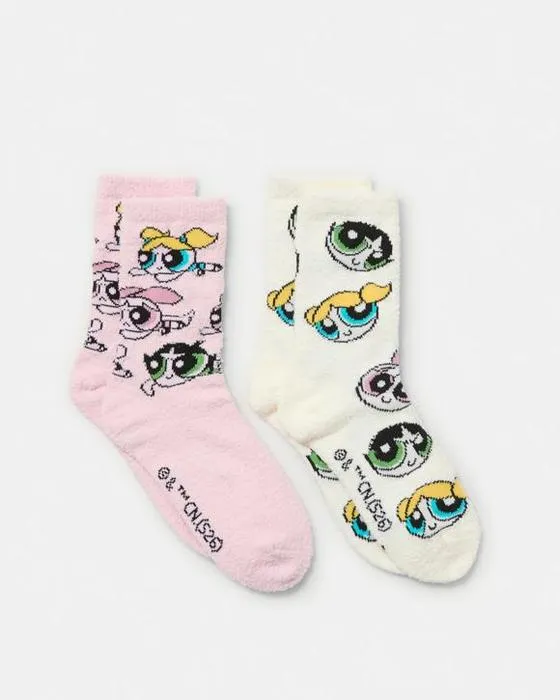 2 Pack Les Chaussettes de Lit de Powerpuff Girls