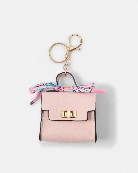 Porte-clés de charme sac - ton rose et or