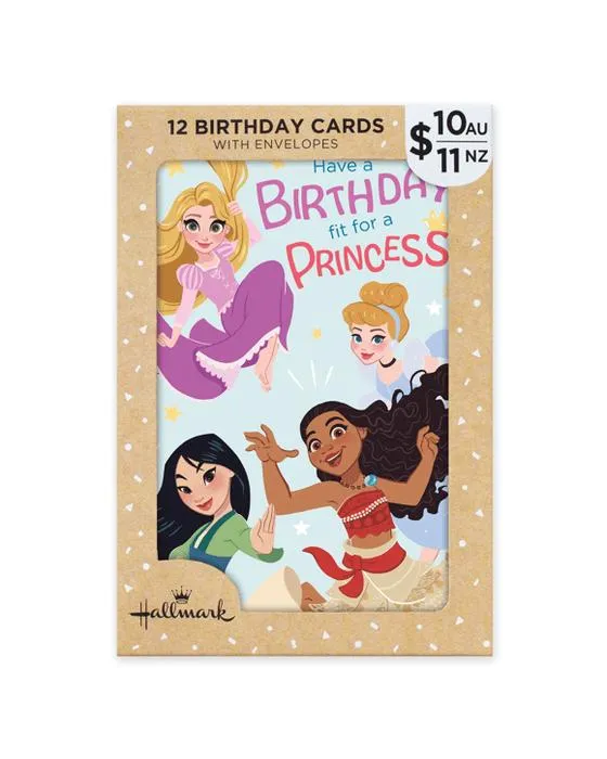 12 cartes d'anniversaire Pack Hallmark - Disney Princess