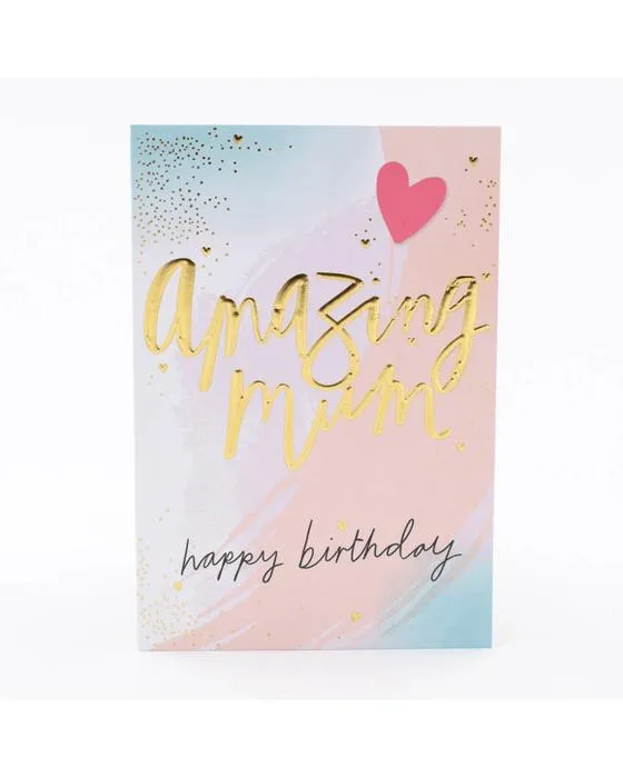 Carte d'anniversaire de Hallmark pour maman - Coups de peinture colorés