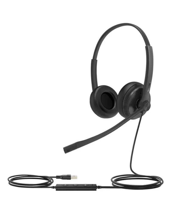 Casque à double cordon sur oreille Yealink UH34 noir