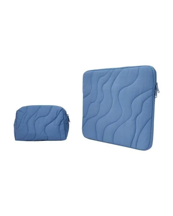 15 po. Manches et porte-monnaie pour ordinateur portable - Bleu