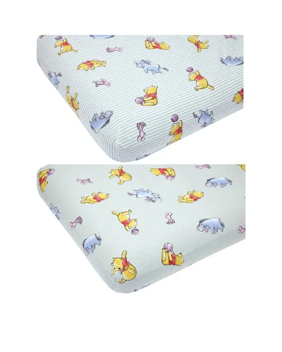 2 Pack Disney Baby Winnie les feuilles de lit bébé ajustées Pooh