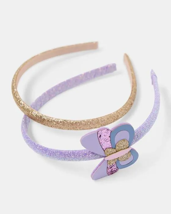 Bandeau 2 Pack Papillons - Violet et ton doré