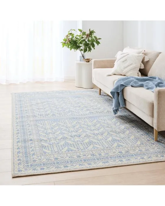 Emi Wool Blend Rug - Bleu, Grand - 235cm x 160cm