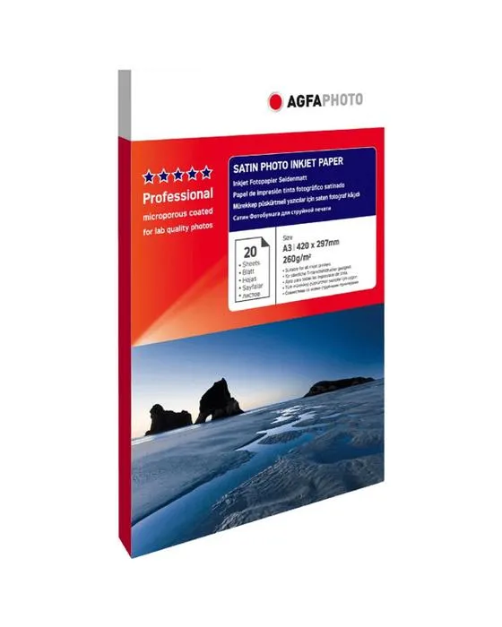 AGFA A3 Satin Photo Paper Inkjet 260gsm 20 Pack