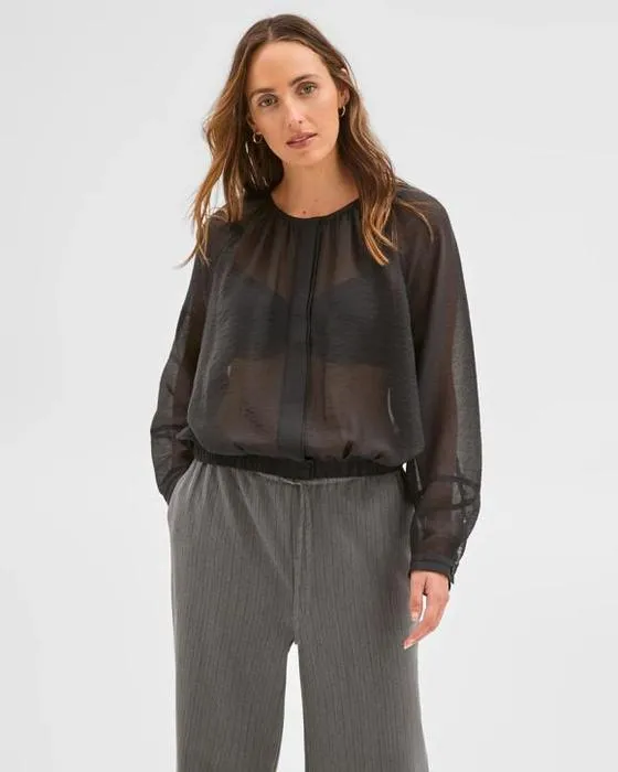 Aperçu Manches longues Raglan Gathered Blouse