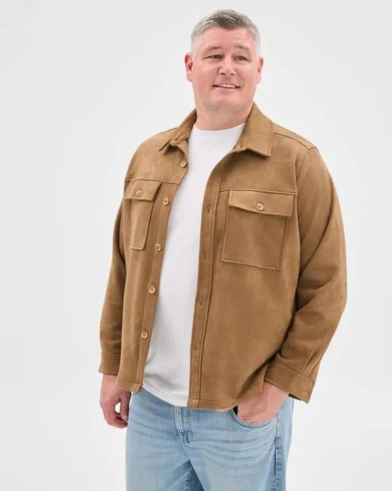 Cible Homme Plus Taille Suede Overshirt