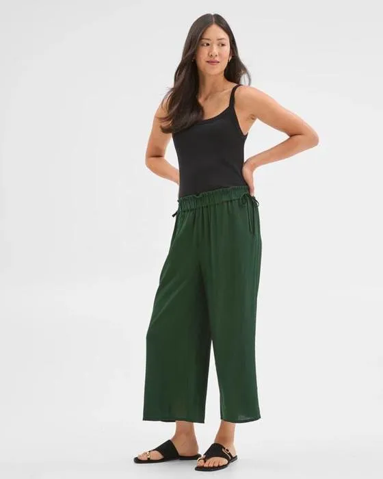 Target Woman Resort Harem Frill large jambe de culture pantalons