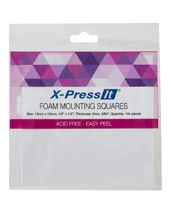X-Press It High Tack Mousse Montage Squares 12 x 12mm 144 Pack