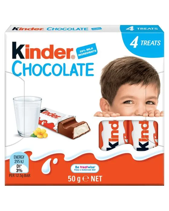 4 packs de chocolat de kinder 50g