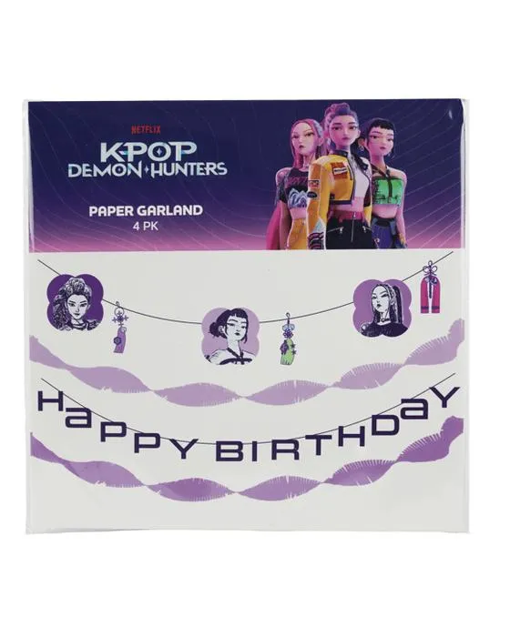4 Pack KPop Demon Hunters Papier Garlands