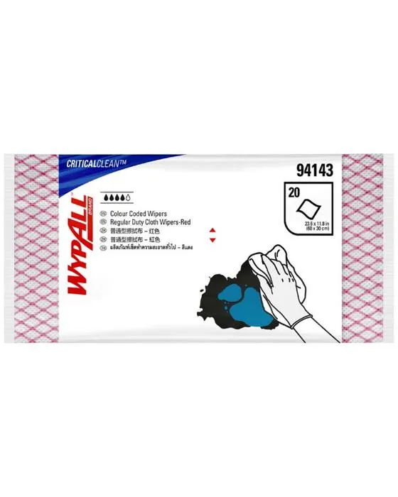 WypAll couleur codée vêtements de service régulier rouge