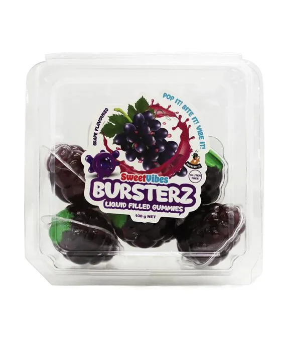 SweetVibes Bursterz Gommies liquides remplis 108g - Raisin