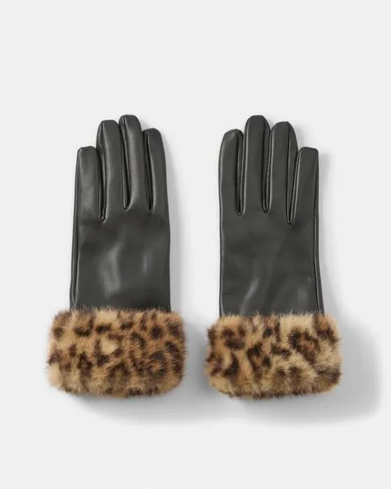 Gants en fausse fourrure