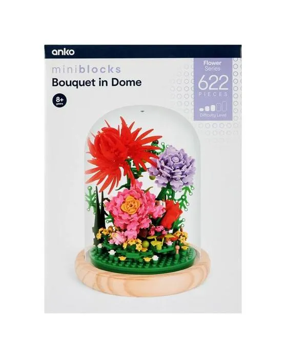 Série de fleurs Mini blocs 622 pièces: Bouquet en dôme