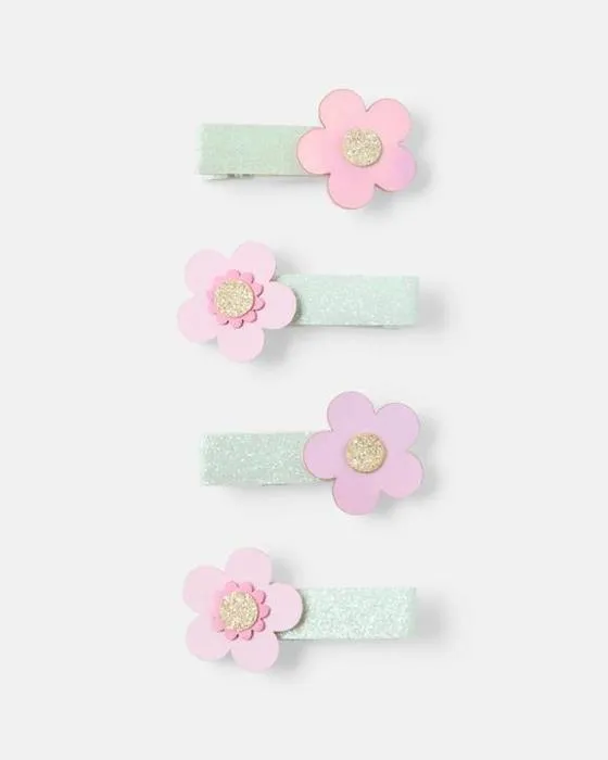 Paquet de 4 clips de cheveux fleur
