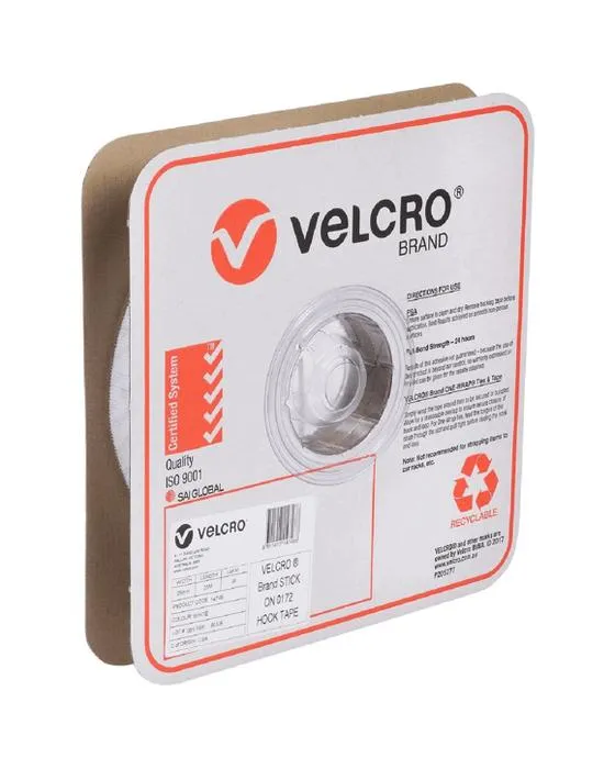 VELCRO Marque Crochet seulement bandes 25mm x 25m blanc