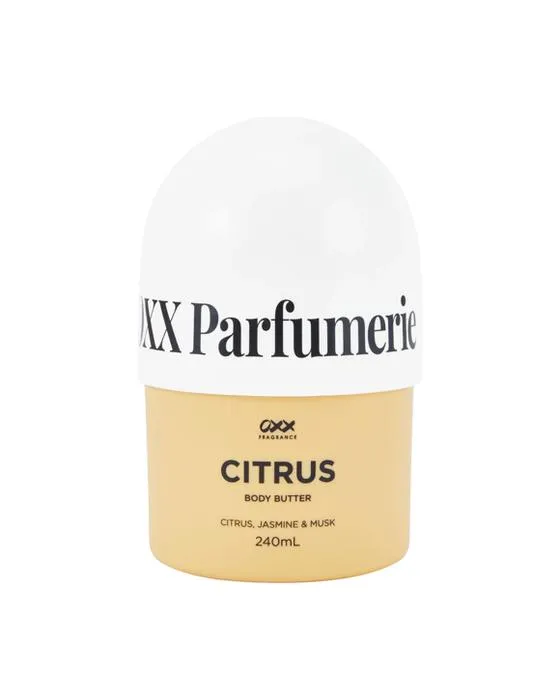Beurre corporel d'agrumes de la gamme OXX - Citrus, jasmin et musc