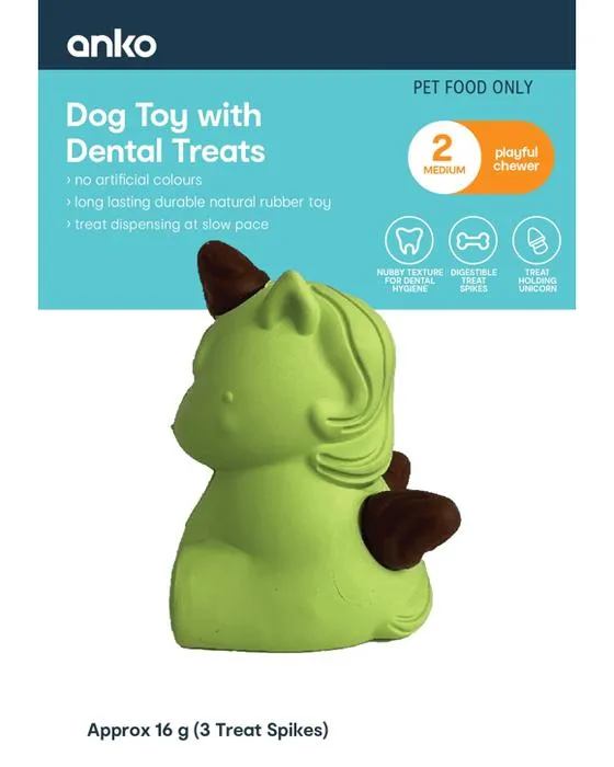 Jouet pour animaux de compagnie Mâcher 2-en-1 Licorne - Petit vert