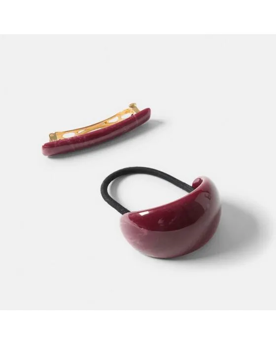 2 Packs de cheveux de barrette rouge et ensemble de clips