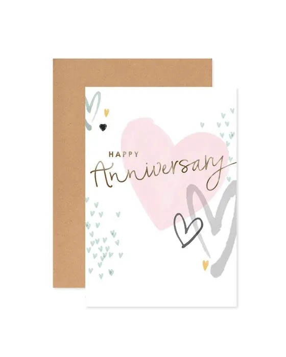 Carte d'anniversaire de Hallmark - Coeurs argentés