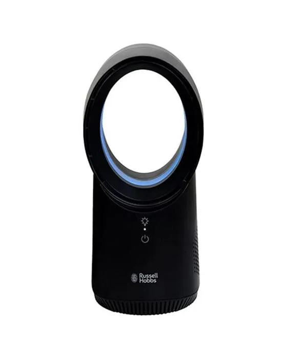 Russell Hobbs Bureau d'éventail rechargeable USB sans lame Kit de vitesse 3 flux d'air silencieux - noir