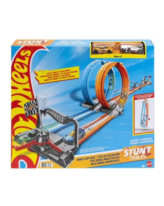 Hot Wheels Double boucle Dash Straight Track Large boucles Playset