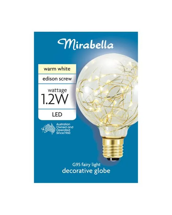 Mirabella E27 1.2W LED chaud G95 blanc clair de la fée Globe décoratif - Multi